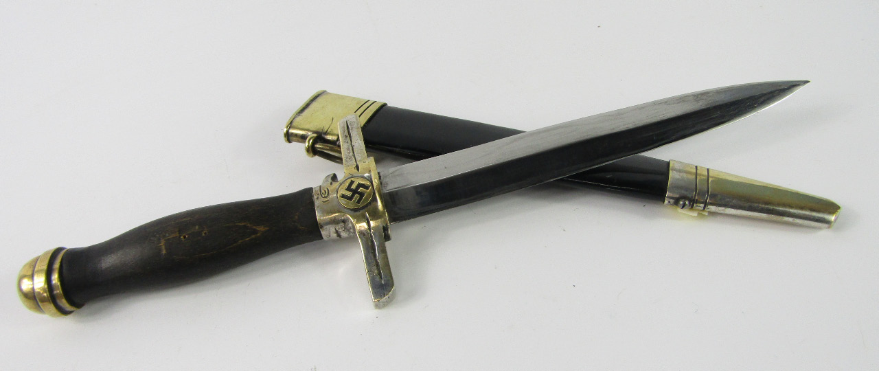 Appraisal: A Third Reich Postschutz Postal Protection dagger with sheath stamped