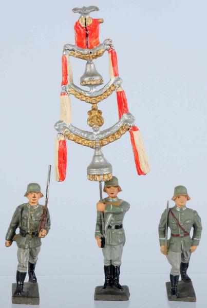 Appraisal: Lineol German Army Standing Schellenbaum Includes Lineol Shellenbaum along with