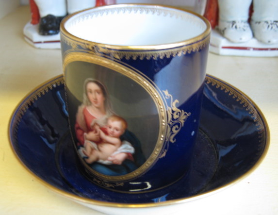 Appraisal: A Meissen style cabinet cup and saucer late th century