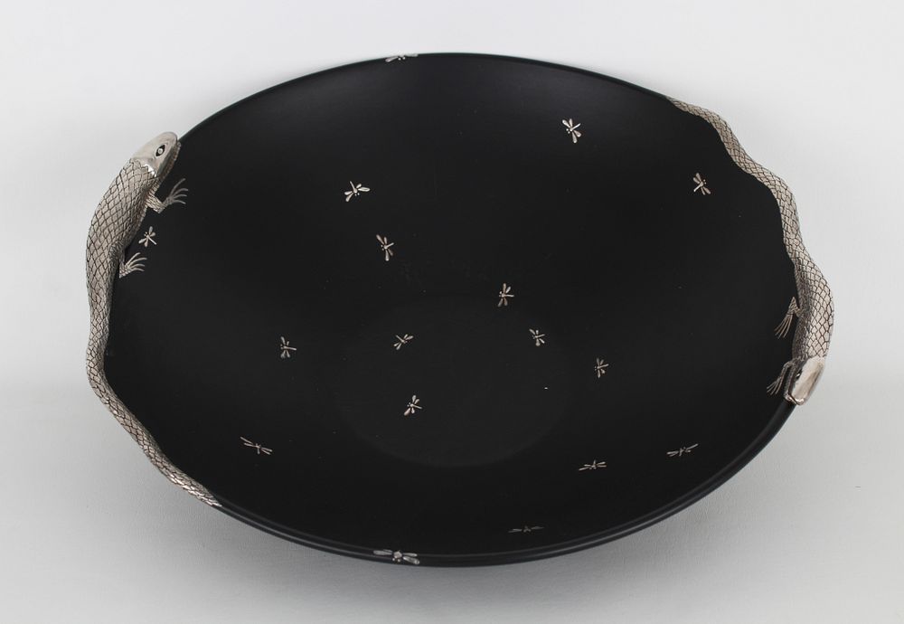 Appraisal: Emilia Castillo Silver Overlay Porcelain Bowl Emilia Castillo Silver Overlay