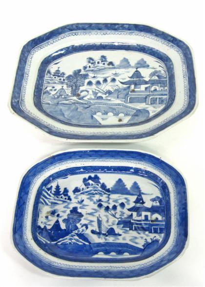 Appraisal: Two Chinese Export Porcelain Canton platters th century