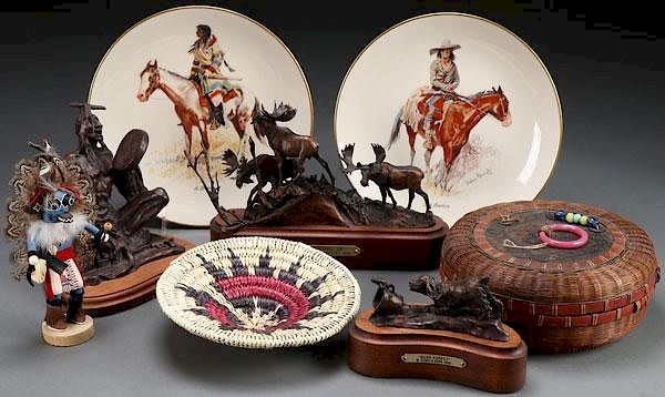 Appraisal: A NATIVE AMERICAN THEMED DECORATIVE ARTS GROUP A NATIVE AMERICAN