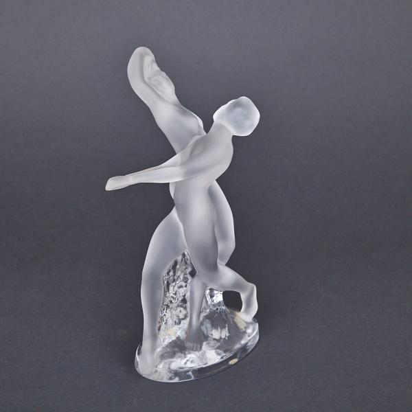 Appraisal: Deux Danseuses Lalique Moulded and Frosted Glass Figure Group post-