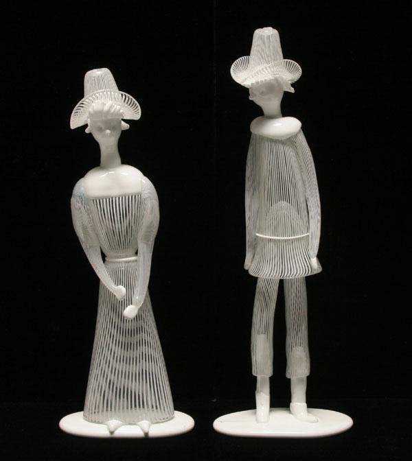 Appraisal: Fulvio Bianconi for Venini art glass figures Each with three