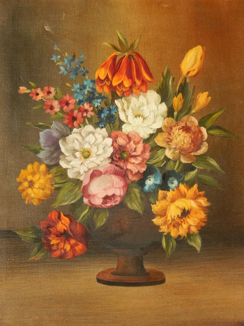 Appraisal: th Century Continental School Floral still life oil on canvas