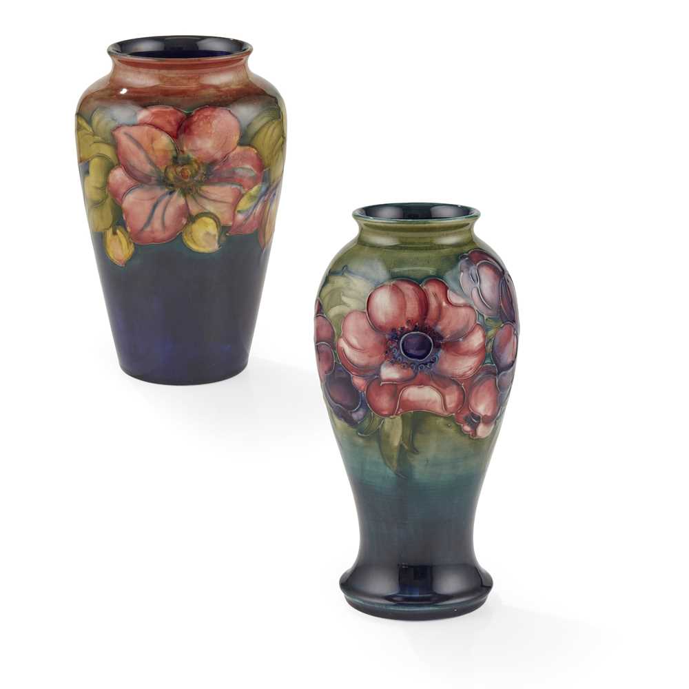 Appraisal: WALTER MOORCROFT - FOR MOORCROFT POTTERY 'ANEMONE' PATTERN BALUSTER VASE