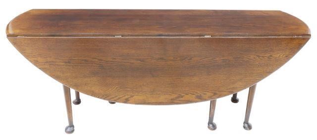 Appraisal: English oak drop-side wake table mid th c the leaves