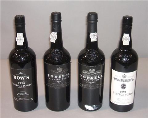 Appraisal: MIXED VINTAGE PORT COLLECTION Four bottles including Fonseca and Dow's