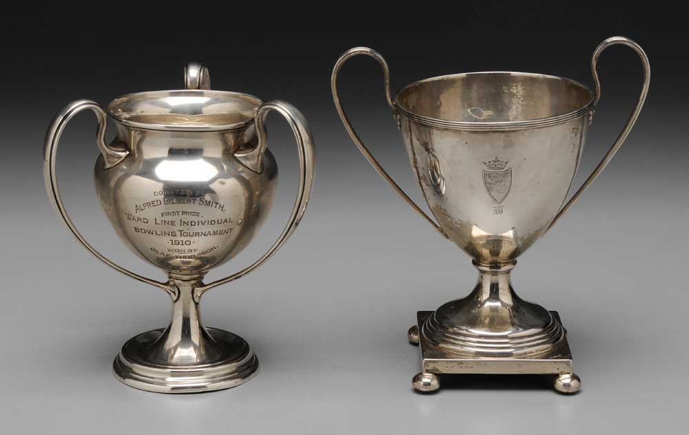 Appraisal: Two Sterling Trophies th century one loving cup with bowling