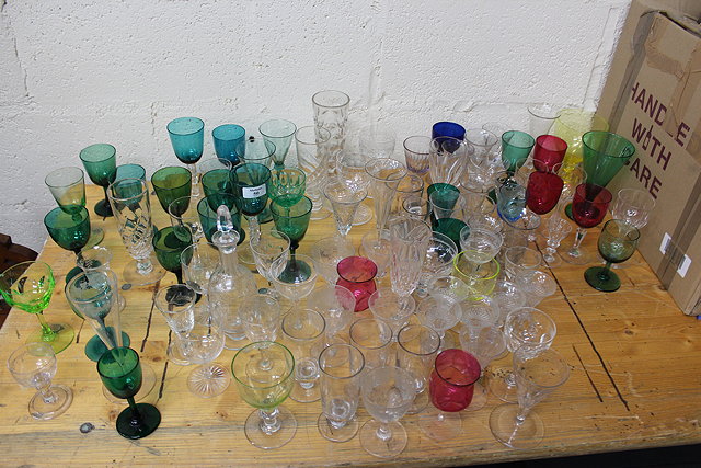 Appraisal: A LARGE QUANTITY OF GEORGIAN AND VICTORIAN DRINKING GLASSES some