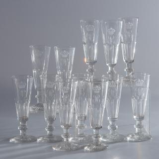 Appraisal: Louis Philippe Service du Roi glass stems Louis Philippe Service