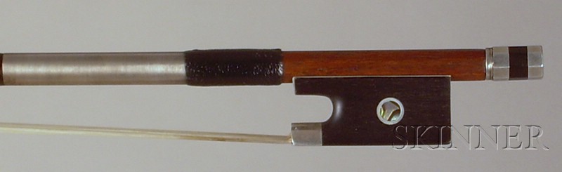 Appraisal: Silver Mounted Violin Bow the round stick stamped PAJEOT weight