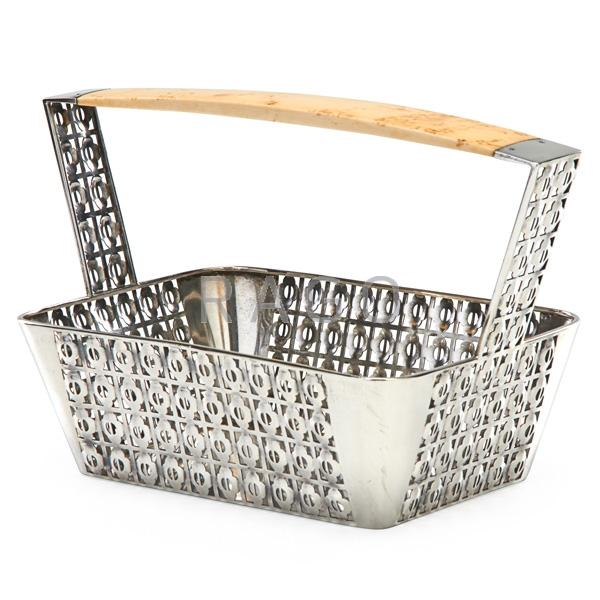 Appraisal: JOSEF HOFFMANN WIENER WERKSTATTE Silver basket Condition Report One side