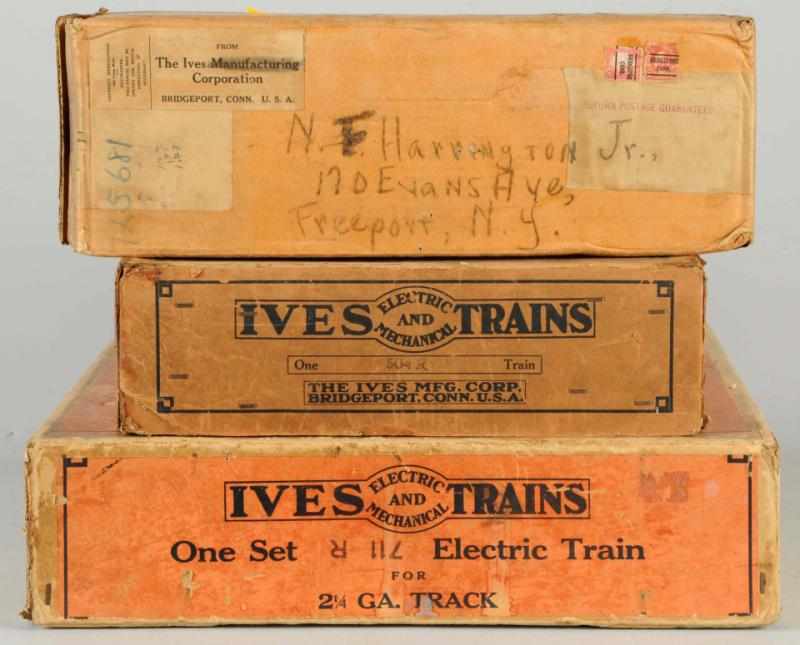 Appraisal: Lot of Ives Train Boxes American Pre-war Includes two set