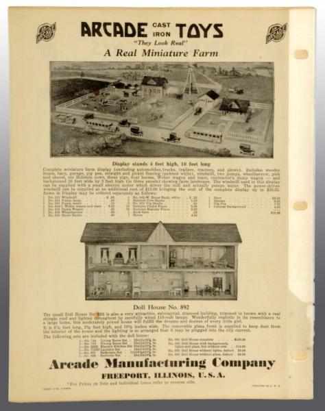 Appraisal: Arcade Manufacturing Company Price List Sheet Description Circa s -