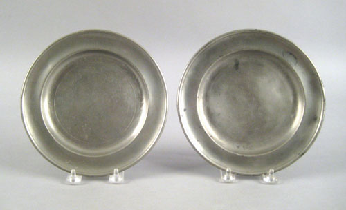 Appraisal: Two Philadelphia pewter plates early th c bearing the touch