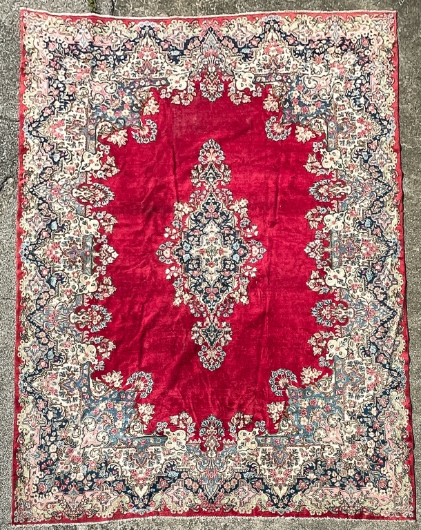 Appraisal: KIRMAN RUG Mid th century Room size with wide floral