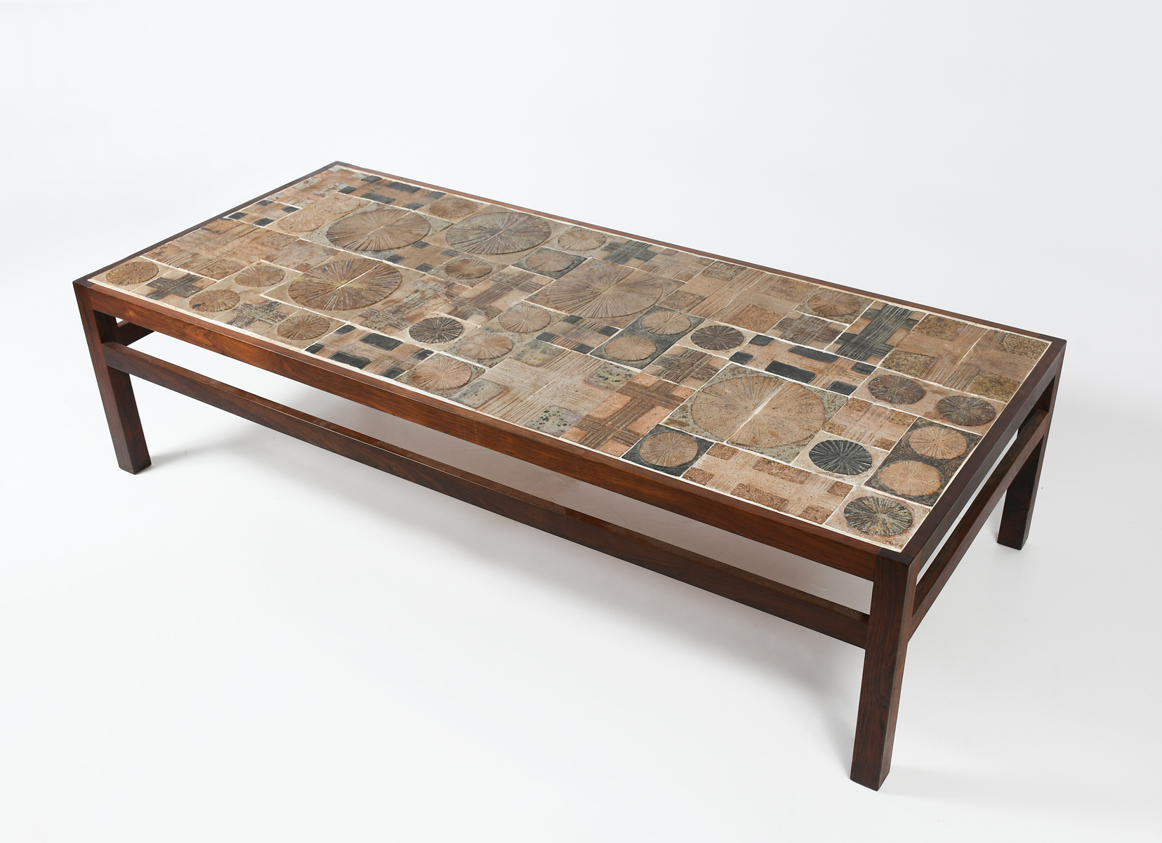 Appraisal: MID-CENTURY MODERN TILE-TOP COFFEE TABLE Willy Beck and Tue Poulsen