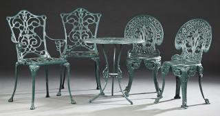 Appraisal: Five Pieces of Cast Aluminum Garden Furniture t Five Pieces