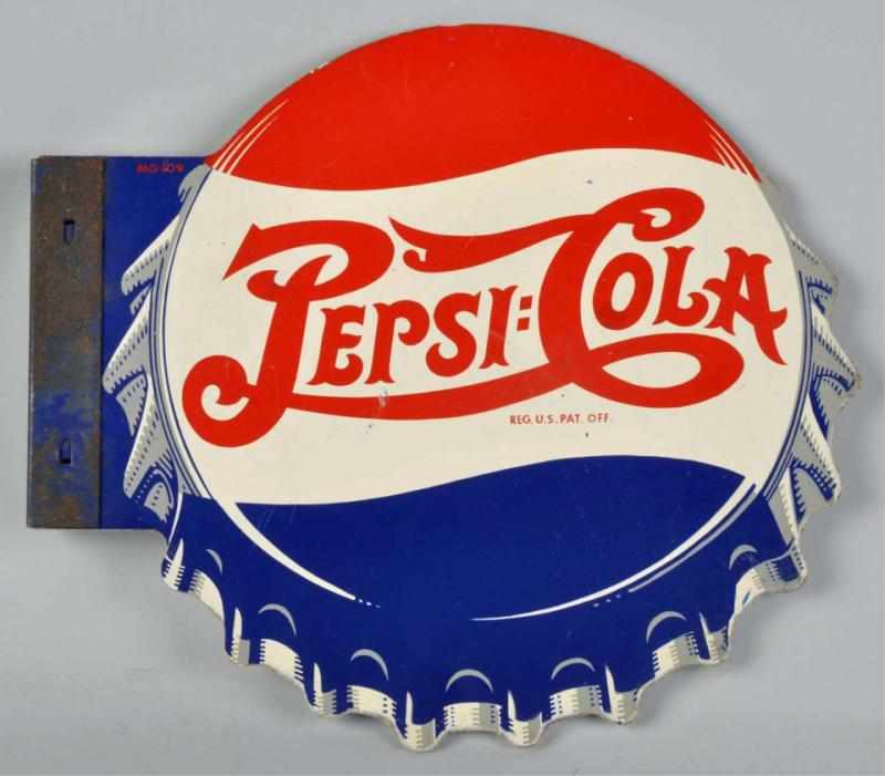 Appraisal: Masonite Metal Pepsi-Cola Flange Sign Description s Clean and bright