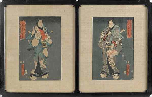 Appraisal: Two Toyokuni woodblock prints th c x