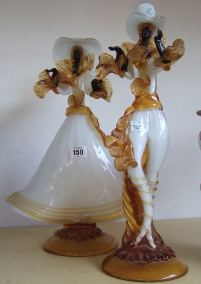 Appraisal: A pair of Murano glass figures modelled as male and