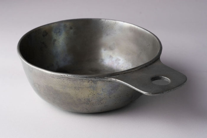 Appraisal: PEWTER PORRINGER ATTRIBUTED TO ELISHA KIRK D York Pennsylvania circa