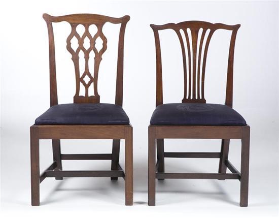 Appraisal: TWO CHIPPENDALE SIDE CHAIRS American or English rd quarter- th