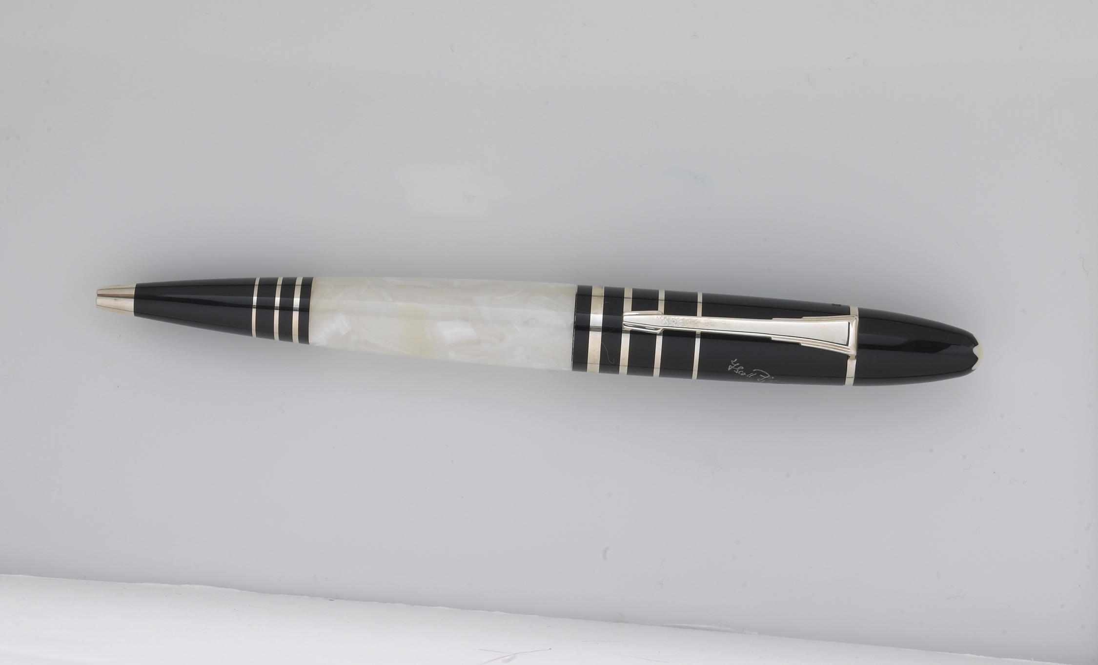 Appraisal: MONTBLANC F Scott Fitzgerald Limited Edition Ballpoint Pen White marbled