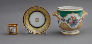 Appraisal: Three Pieces of Porcelain consisting of a Sevres style hand-painted