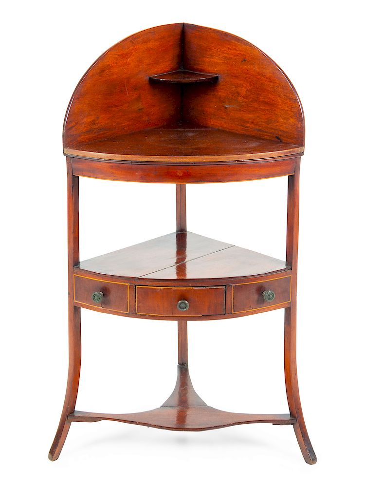 Appraisal: A George II Mahogany Corner Wash Stand EARLY A George