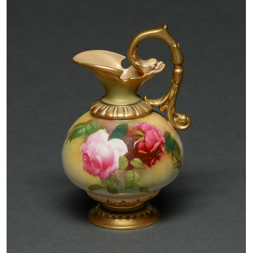 Appraisal: A Royal Worcester ewer painted in Hadley style with full