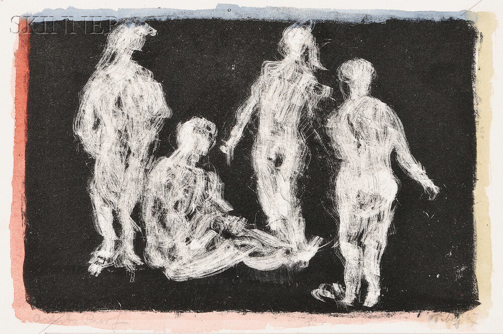 Appraisal: Mark Tobey American - Four Figures proof impression Signed and