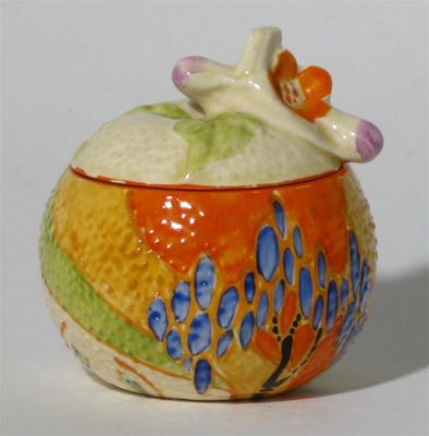 Appraisal: Windbells' a Clarice Cliff Fantasque Bizarre Orange preserve pot and