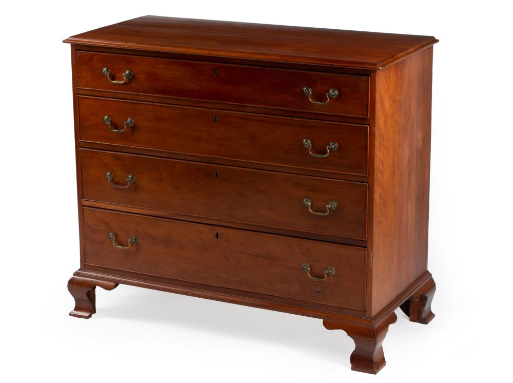 Appraisal: George III Mahogany Chest of Drawers late th c molded