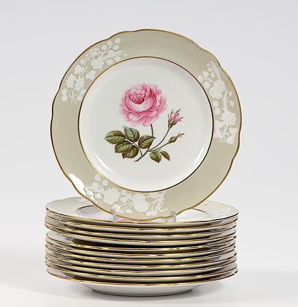 Appraisal: GROUP OF SPODE CHINA SALAD PLATES total rose pattern salad