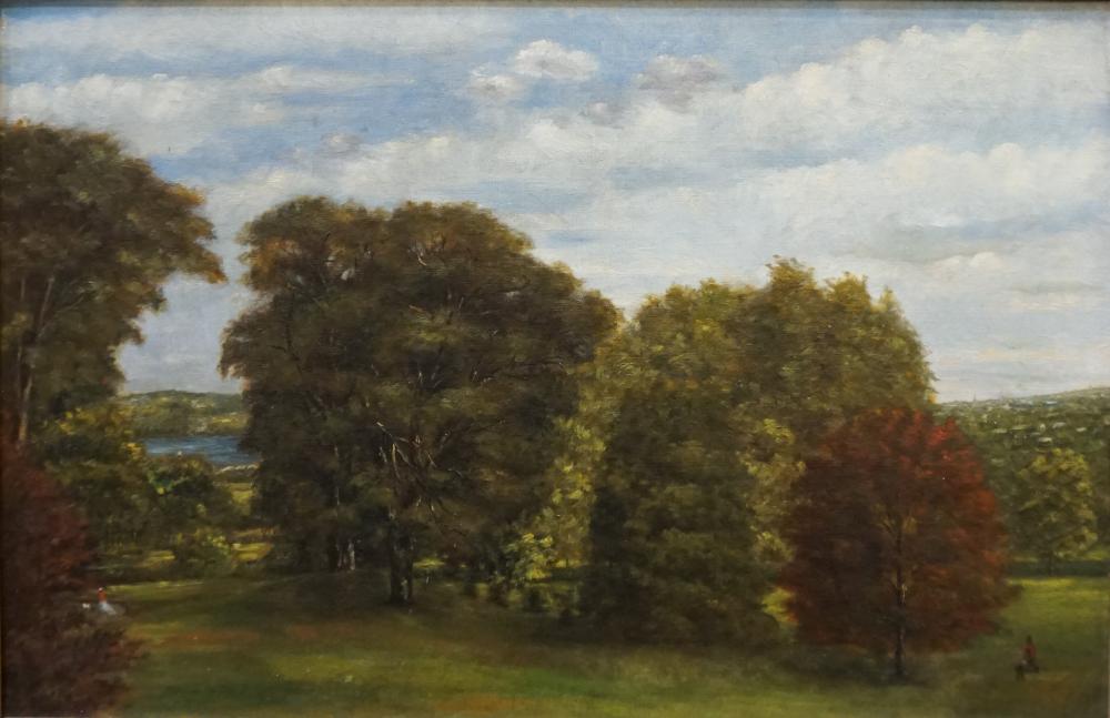 Appraisal: American School th Century Fall Landscape Oil on Canvas Frame