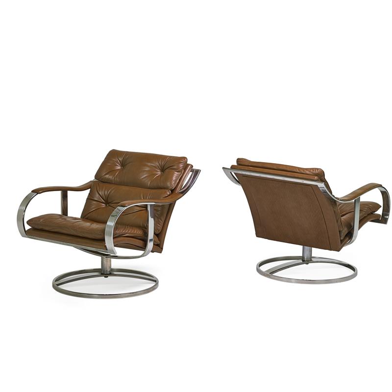 Appraisal: STEELCASE Pair of lounge chairs Condition Report Light wear to