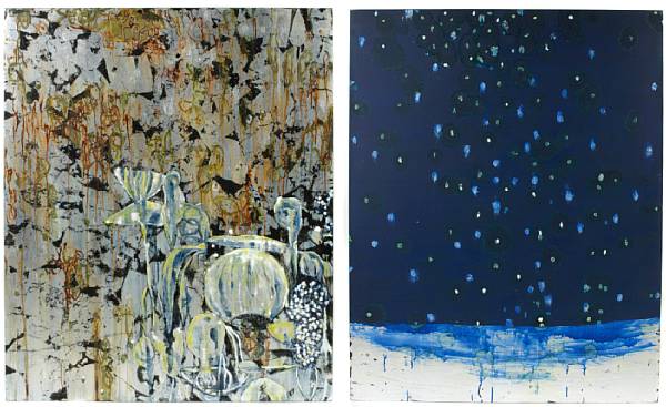 Appraisal: Janis Provisor American born Venus diptych each signed dated and