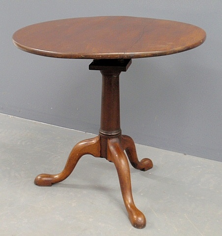 Appraisal: - English Queen Anne mahogany tea table c with a