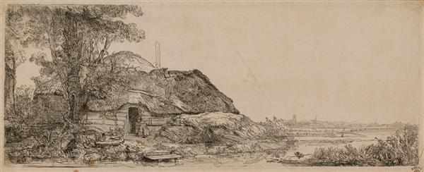 Appraisal: REMBRANDT VAN RIJN Dutch - ''Landscape with Cottage and a