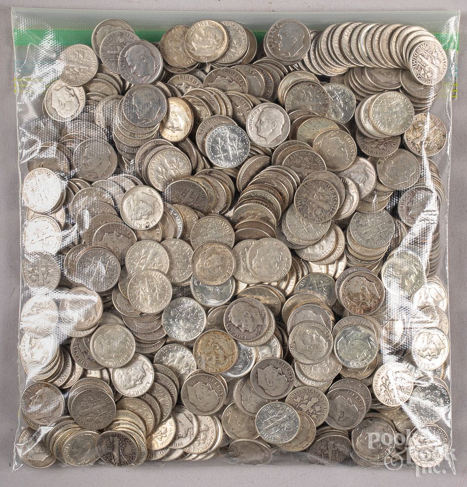 Appraisal: Roosevelt silver dimes ozt Roosevelt silver dimes ozt In-House shipping