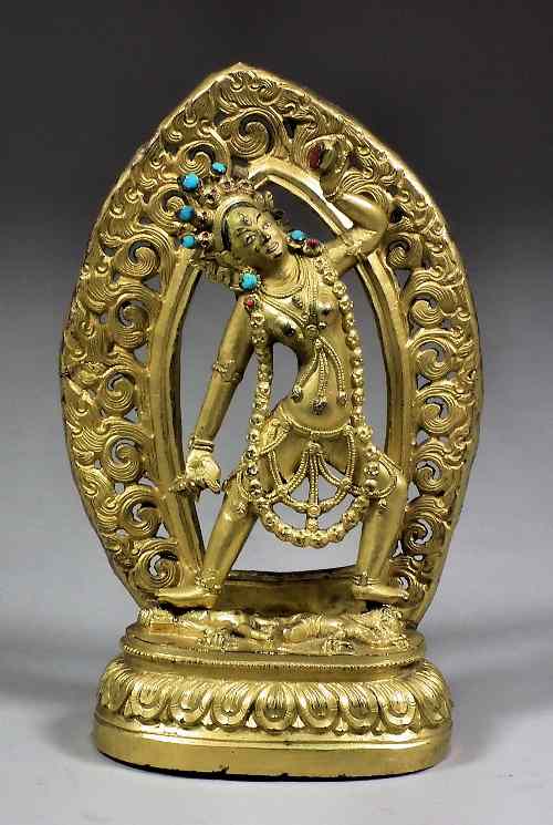 Appraisal: An th Century Tibetan gilt bronze Dakini - The standing