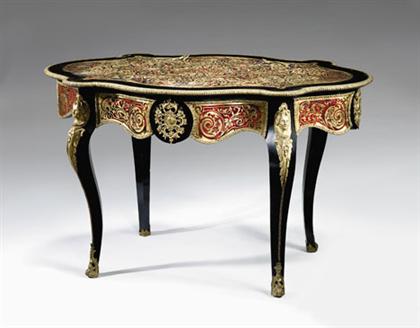 Appraisal: Napoleon III boulle marquetry center table late th century The