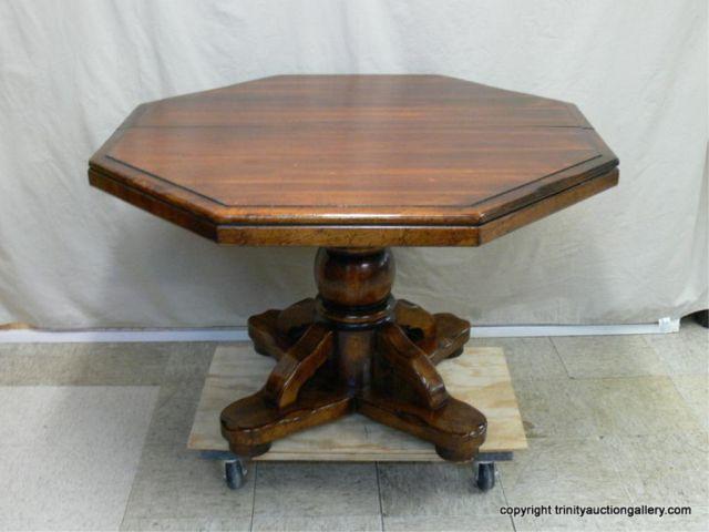 Appraisal: Solid Hardwood Octagonal Pedestal Table - No leafs one solid