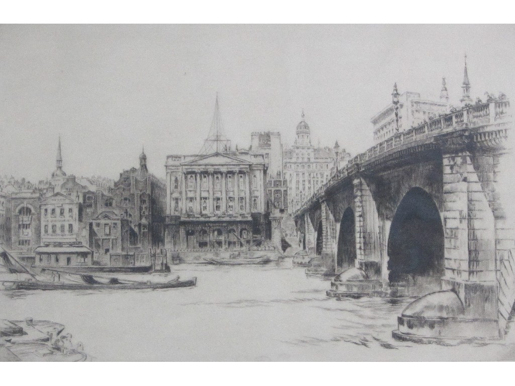 Appraisal: FREDERICK A FARRELL - LONDON BRIDGE Etching signed in pencil