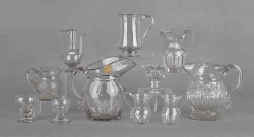 Appraisal: Collection of American colorless glass blown molded flint etc