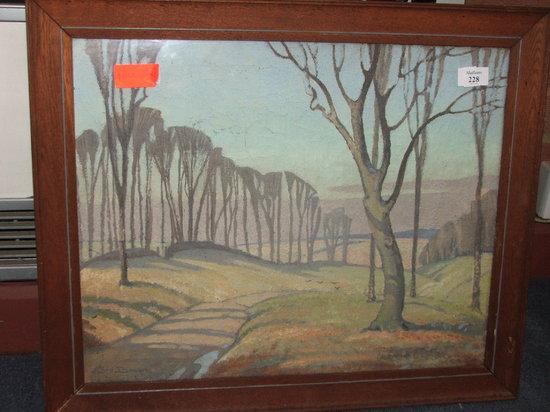 Appraisal: ERIC BROWN - Landscape with trees signed oils on canvas