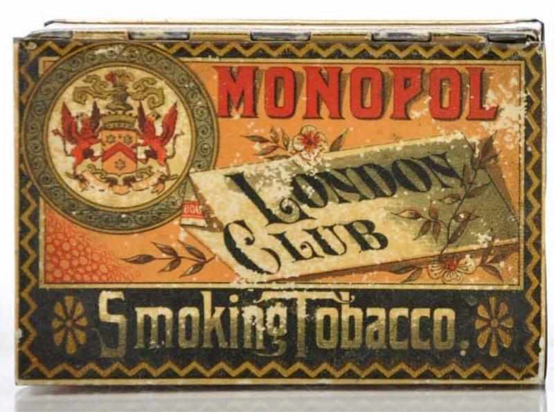 Appraisal: Monopol London Club Square Corner Tobacco Tin Description Pre- Beautiful