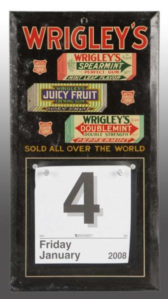 Appraisal: Tin over Cardboard Wrigley's Gum Calendar Holder Description Circa s